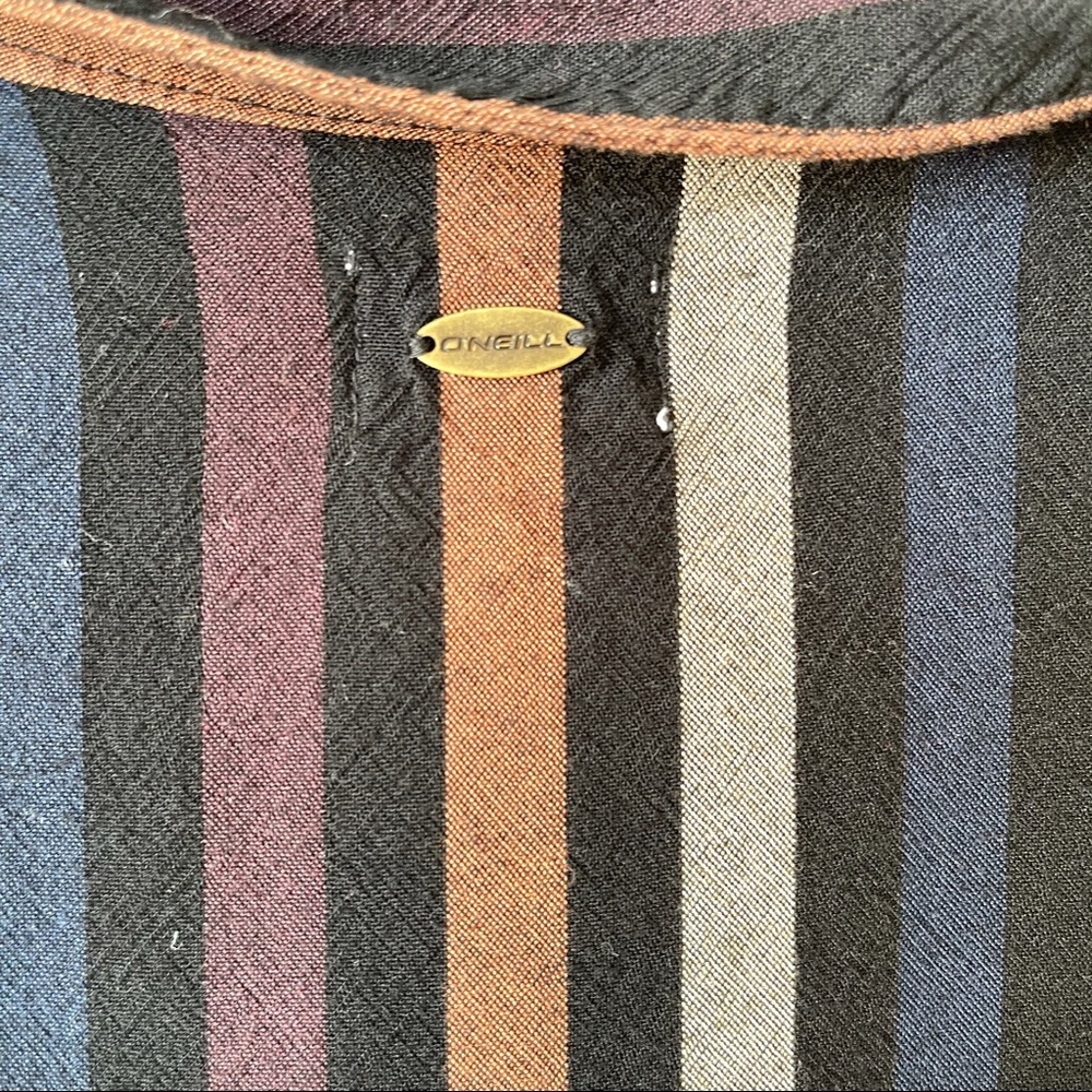 O’Neill Demi Stripe Shirt Button Up Tie Front XS - Picture 12 of 14